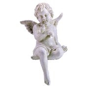 Alabaster Sitting Cherub With Dove