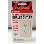 Edge 15 Amp White Receptacle Wall Plate