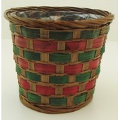 4.5" X 5" Handmade Wood  Wicker Basket