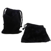 Black Velvet Drawstring Pouch Bag