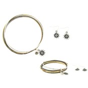 3 Tone Bangle Bracelet & Earring Set Wholesale Bulk