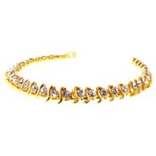 Genuine Swarovski Stone Bracelet | Gold Swirl