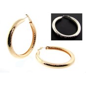 Open Pipe Textured Hoop Earrings | Silver
