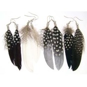 Polka Dot Feather Earrings