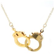 Handcuff Necklace Gold Finish