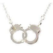 Handcuff Necklace Silver Finish