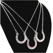 Horse Shoe Necklace Sapphire