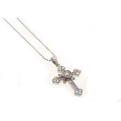 Victorian Cross Necklace | Clear