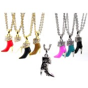 High Heel Shoe Necklaces Silver