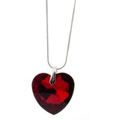 Red Heart Pendant on Snake Chain