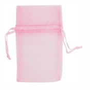 1.75" x 2" Pink  Organza Pouch
