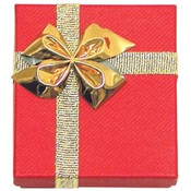 Bow Tie Pendant/Earring Box | Red &amp; Gold