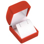 Red Flocked Velvet Earring Box Wholesale Bulk