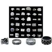 36 Assorted Pewter RIngs Wholesale Bulk