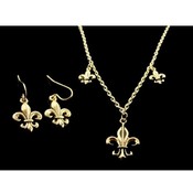 Antique Fleur De Lis Neck &amp; Ear Set