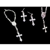 Rosary Bracelet and Earring Set