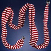 9' Red &amp; White Stripe Scarf Garland