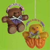 4' Baby Duck and Teddy Ornament Wholesale Bulk