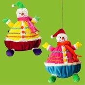 Fabric Merry Snowman Ornament