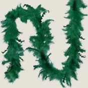 5' Green Curly Feather Garland