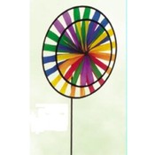 43"High Double Ring Rainbow Wind Spinner