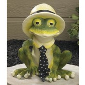 11" H  Frog Gentleman Statue