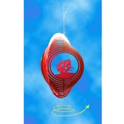 Red Metal Wind Spinner- Ladybug
