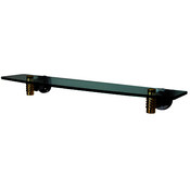 Kingston Brass BAH8619CPB Milano Cosmetic Glass Shelf, Chrome &amp; Polished Brass