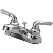 Two Handle 4" Centerset Lavatory Faucet with Brass Pop-up