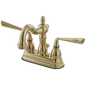 Kingston Brass KS1602ZL Silver Sage Centerset ADA Lavatory Faucet, Polished Brass