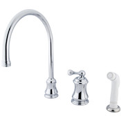 Single Handle Widespread Kitchen Faucet with Non-Metallic Sprayer