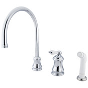 Single Handle Widespread Kitchen Faucet with Non-Metallic Sprayer
