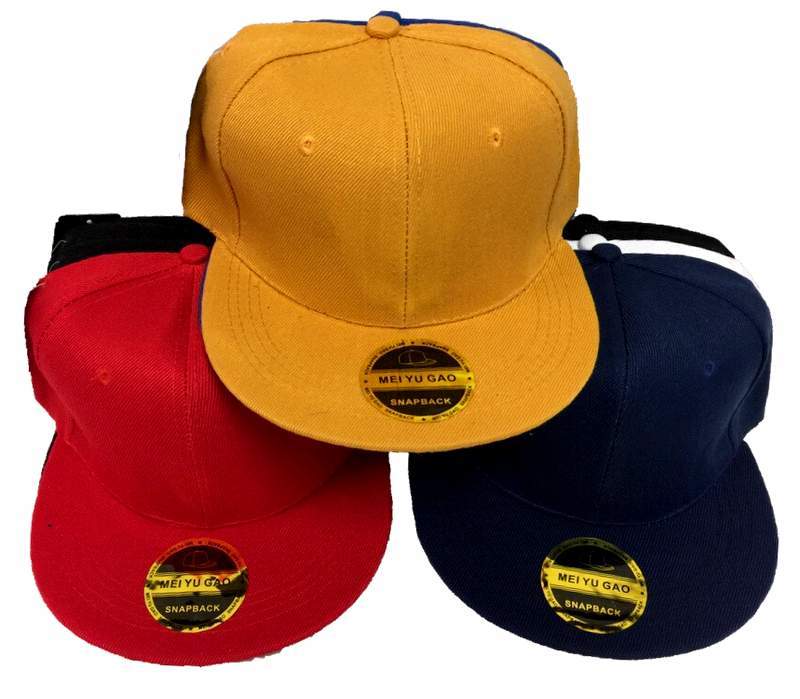 Wholesale Blank Solid Snap Back Flat Bill Hats DollarDays