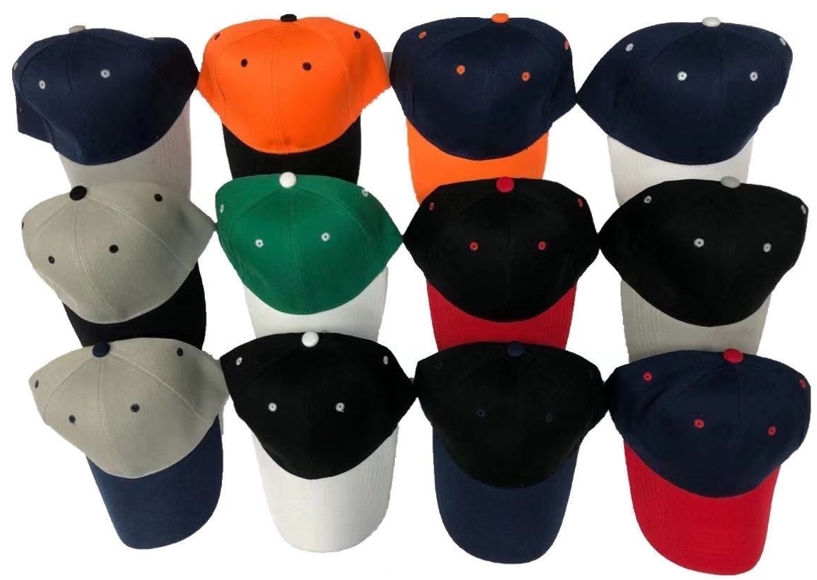 Wholesale TwoTone Baseball Caps Assorted Colors, Adjustable