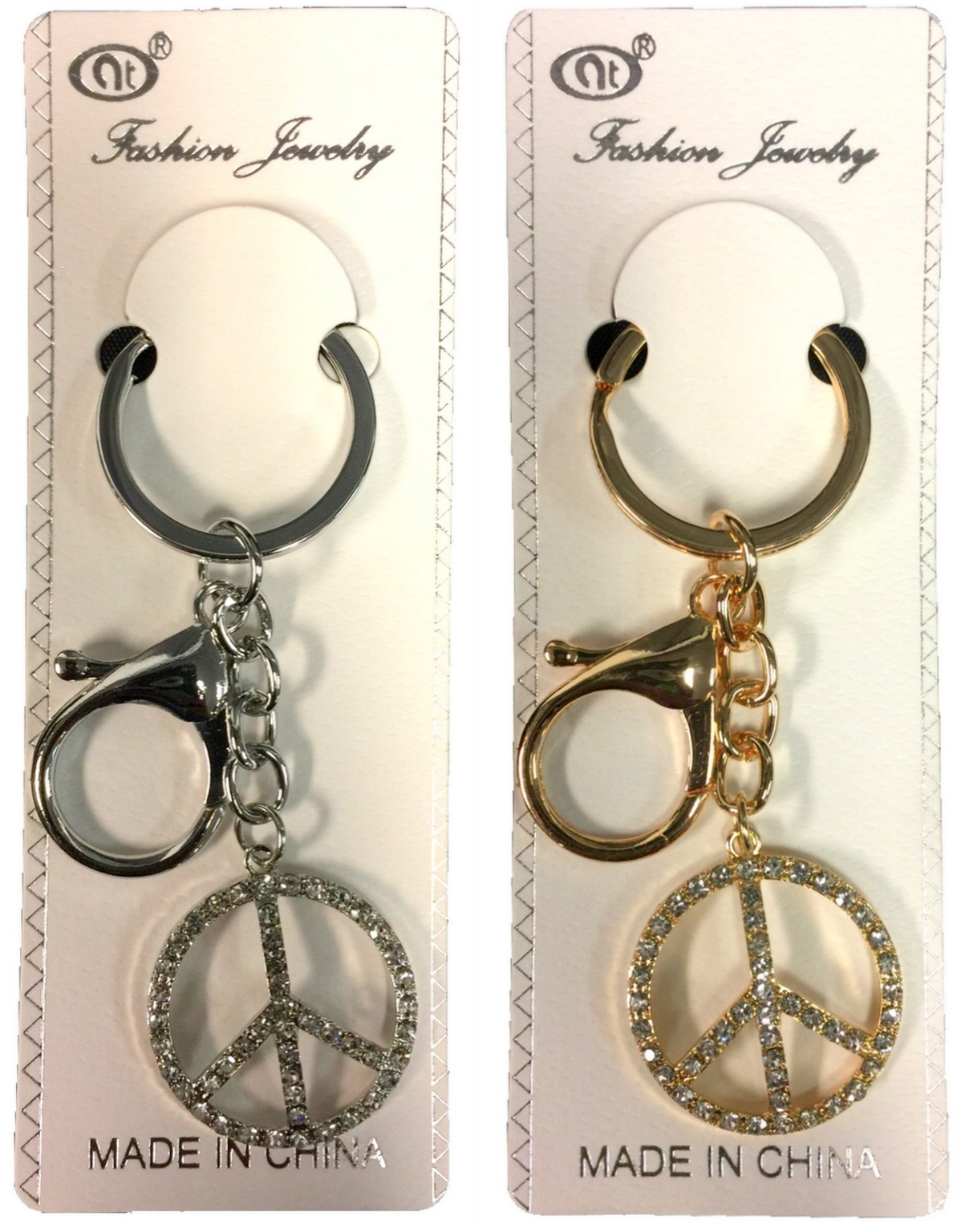 Wholesale Rhinestone Peace Sign Keychain DollarDays