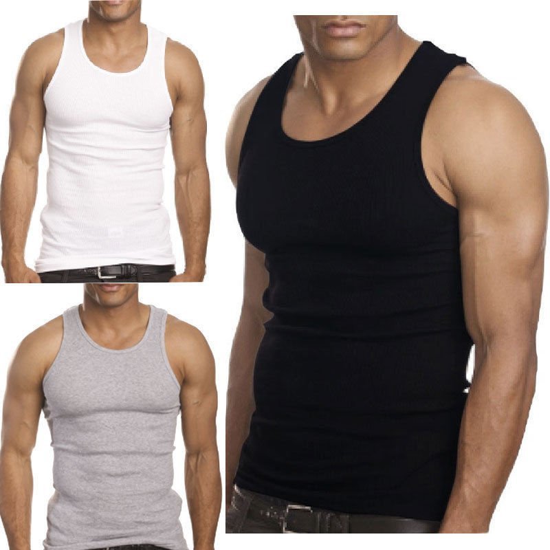 Wholesale Men's 100% Cotton Tank Top A-Shirt 3-Pack(48x.09)