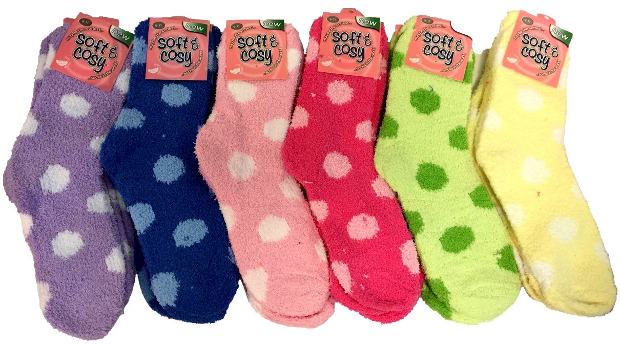 Wholesale Warm Soft Fuzzy Socks with Polka Dots DollarDays