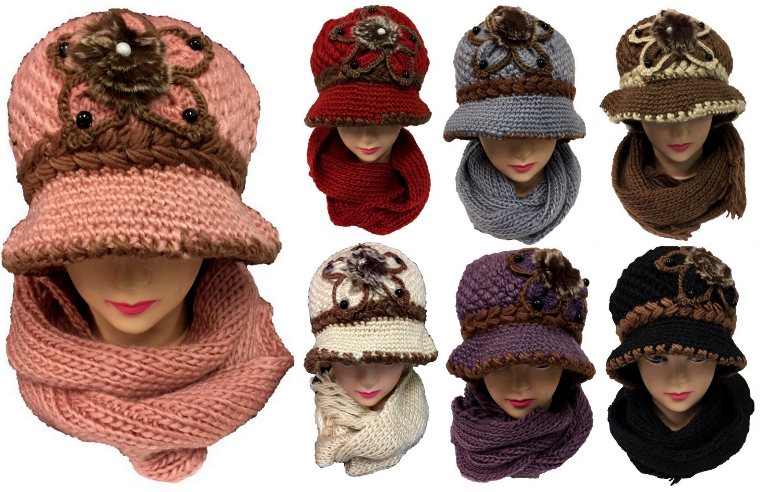 Wholesale Women's Hat Scarf Set - Assorted Colors  DollarDays