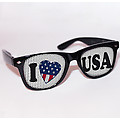 Looneyz Stock Imprinted Sunglasses- I Love USA