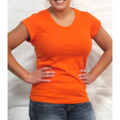 Ladies Orange Short Sleeve Top