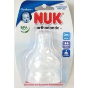 Nuk Silicone Baby Bottle Nipple Med Flw Size 1