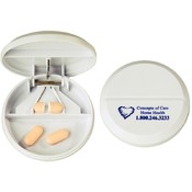 Round Pill Box/Cutter - White