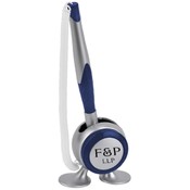 Stick Pen W/Coil - Silver/Blue Wholesale Bulk