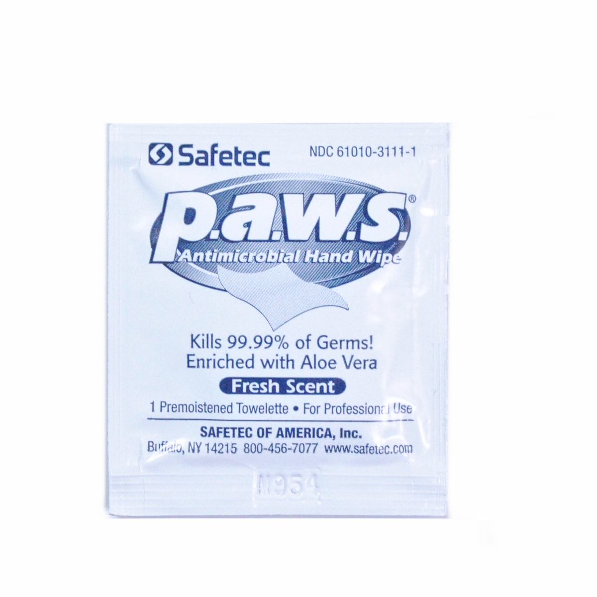 Wholesale Personal Antimicrobial Wipes (P.A.W.S.) packet