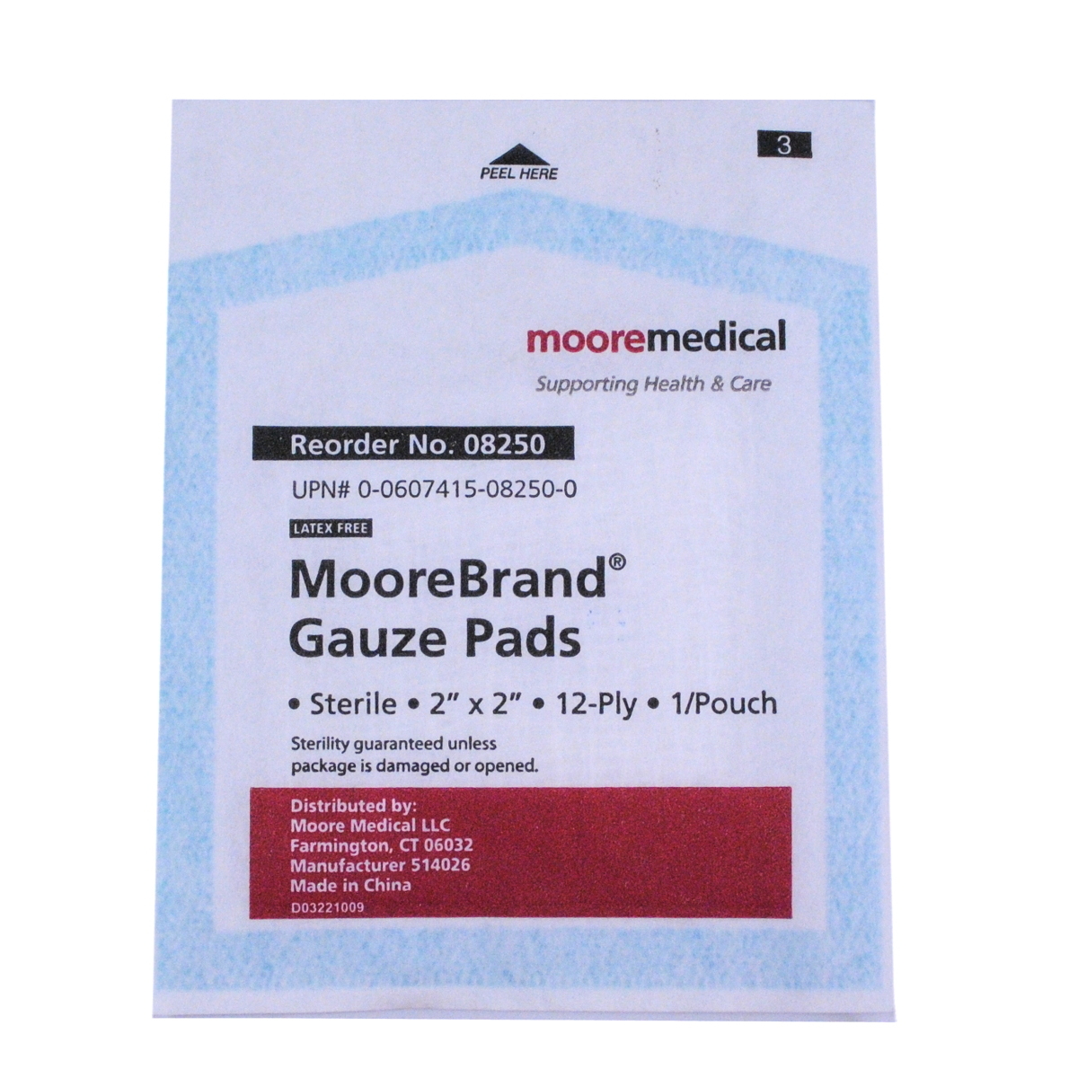 Wholesale Mooremedical 2" x 2" Sterile Gauze Pads 12Ply