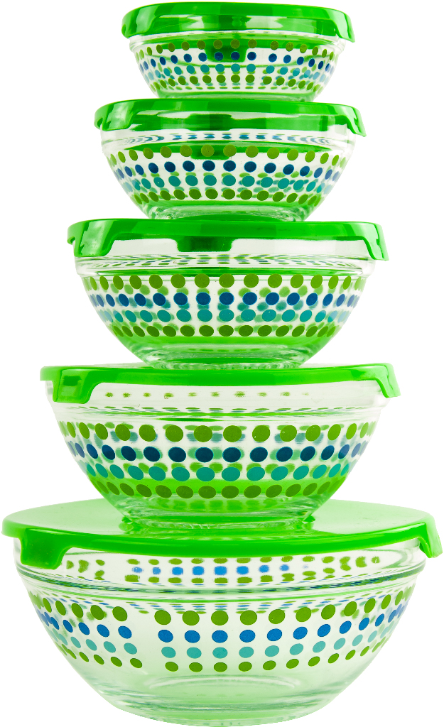 Wholesale Glass Bowl Set Multi Color Polka Dotted Set DollarDays