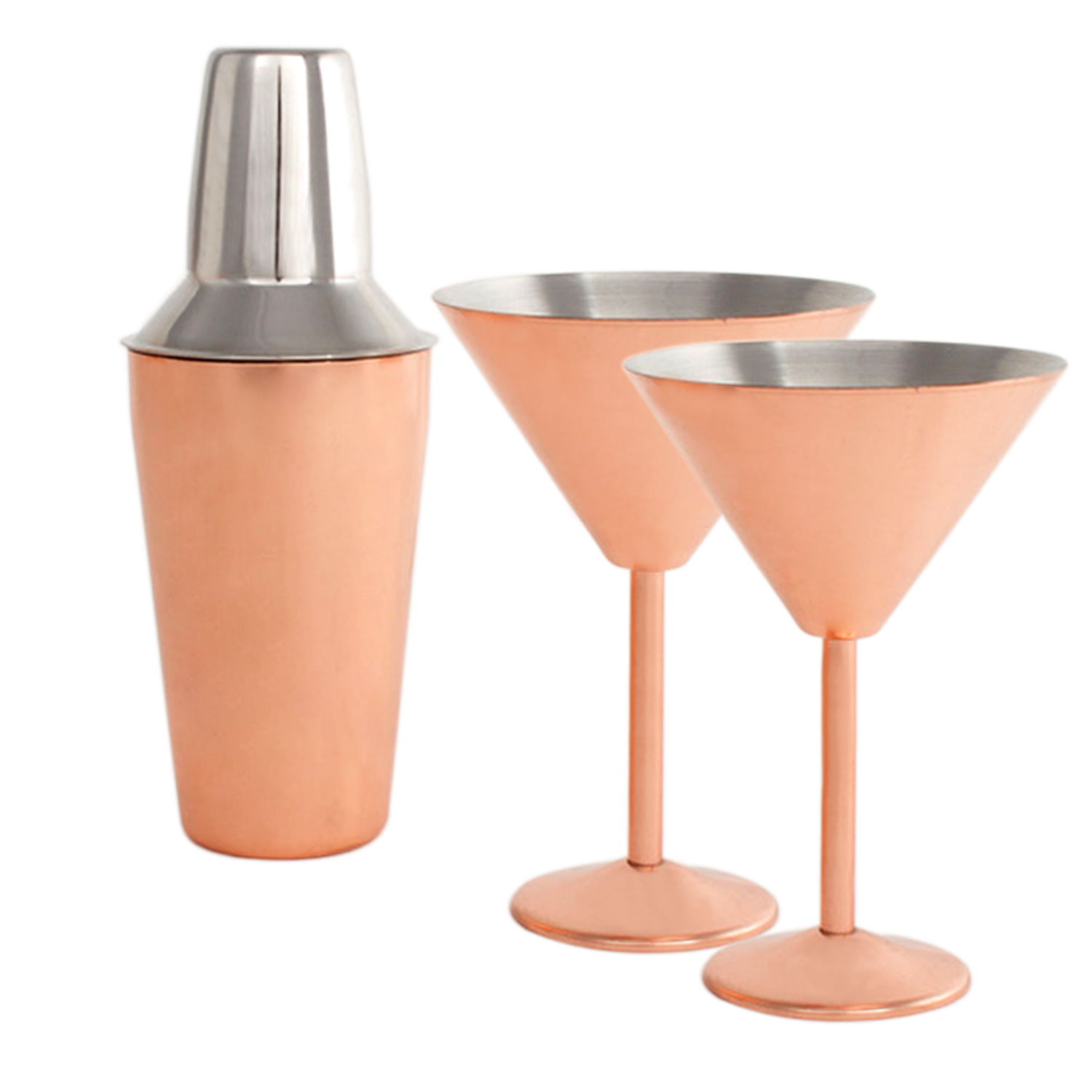 Wholesale S/S Copper Martini and Shaker Set (SKU 2320340) DollarDays