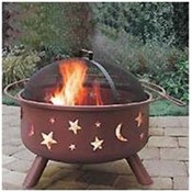 Steel Fire Pit Stars and Moons- Rusty Brown Wholesale Bulk