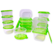 30pc Plastic Container Set  w/ Green Lids