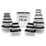 38 Pc. Black Lids Plastic Storage Set